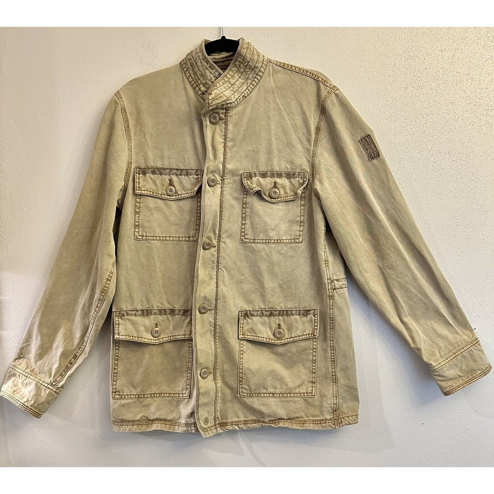 Men's Small Converse All Star Tan Military Style Jacket 100% Cotton